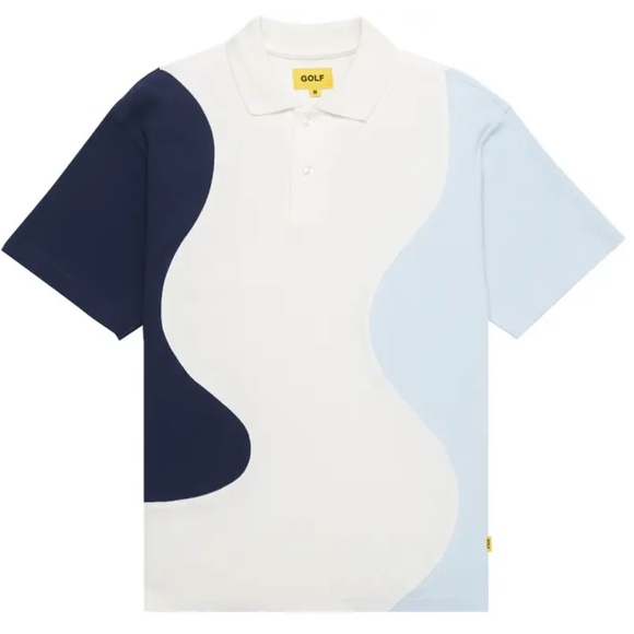 Golf Wang Other - Men's GOLF WANG Navy/Sky Blue/White Ripple Knit Polo Shirt - Size XL